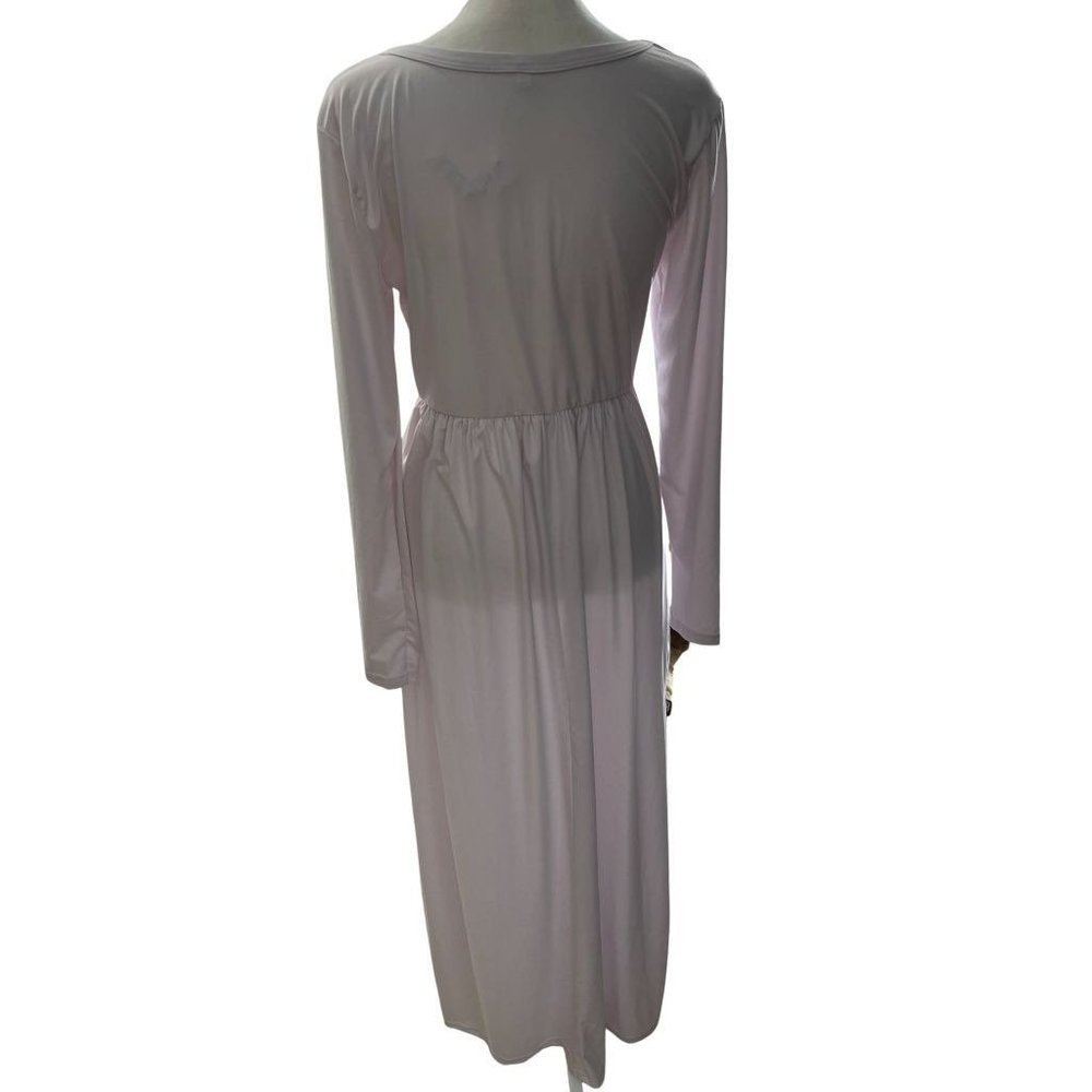 NWT White Long Sleeve Maxi Dress with Pockets - Picture 2 of 2